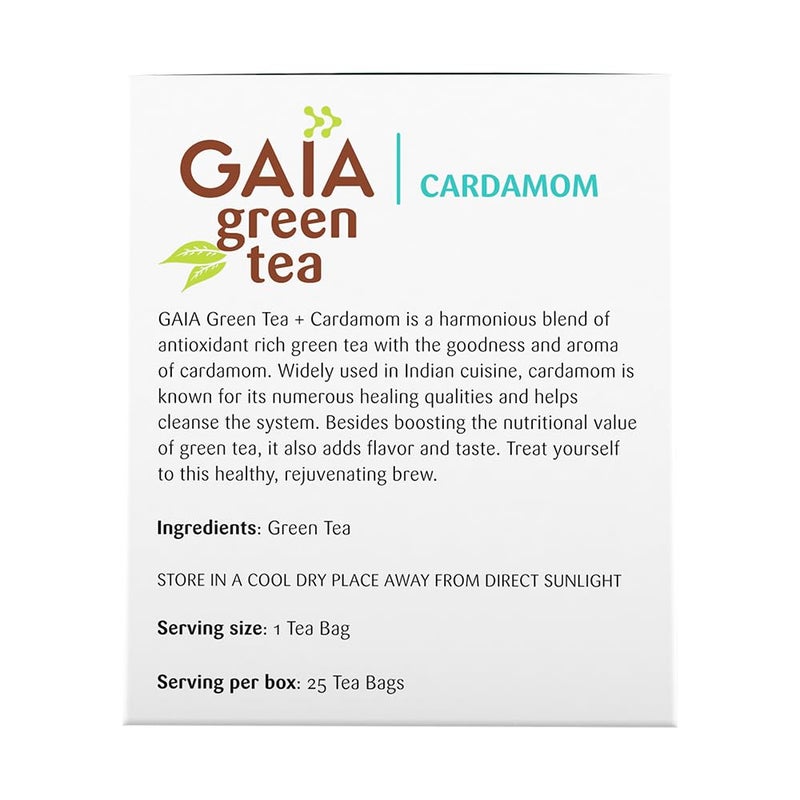 Gaia Green Tea Elaichi 25 tea bags - Image 5