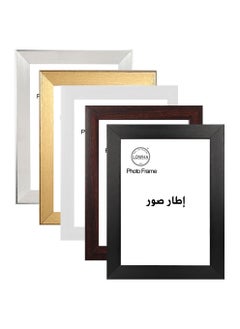 LOWHA Set of 5 Wall or Tabletop Stand Photo Frames in 5 Different Colors with Horizontal and Vertical Formats  - Image 2
