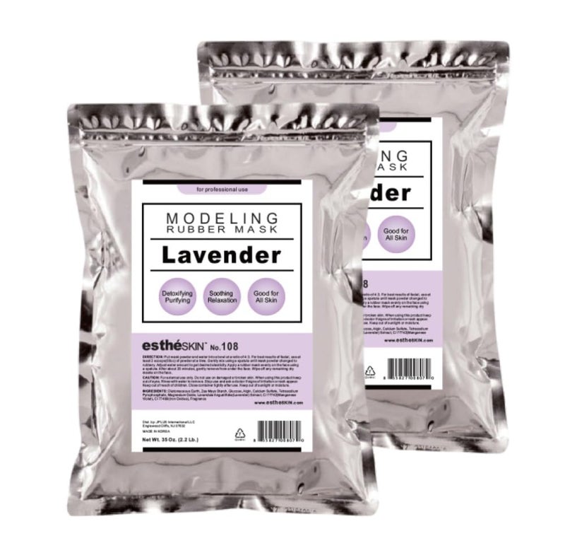 estheSKIN No108 Lavender Modeling Mask Powder for Professional Facial Treatment 35 Oz 2 pack