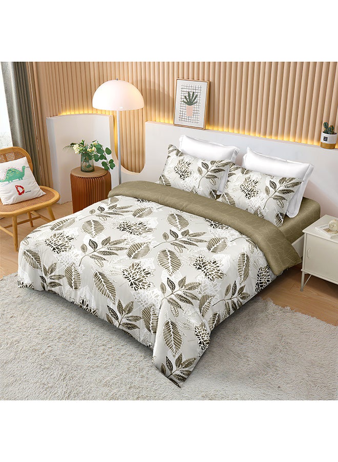 Noon East 4Pcs Duvet Cover Set | Soft Microfiber Material | Multiple Color | 1 Duvet Cover 230 X 220 Cm, 1 Fitted Sheet 180 X 200 Cm With 30 Cm Deep Pocket, 2 Pillow Cases 50 X 75 Cm | Suitable For Queen Size Mattress - Image 2