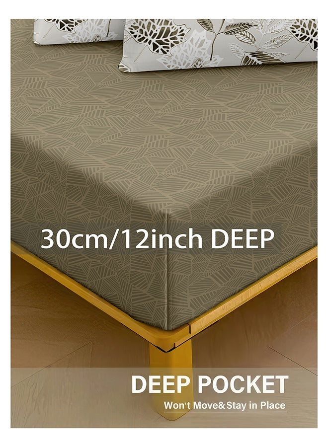 Noon East 4Pcs Duvet Cover Set | Soft Microfiber Material | Multiple Color | 1 Duvet Cover 230 X 220 Cm, 1 Fitted Sheet 180 X 200 Cm With 30 Cm Deep Pocket, 2 Pillow Cases 50 X 75 Cm | Suitable For Queen Size Mattress - Image 5