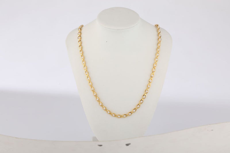 Gold Plated Twisted Chain Necklace 3mm Unisex Jewelry for Couples - Image 1