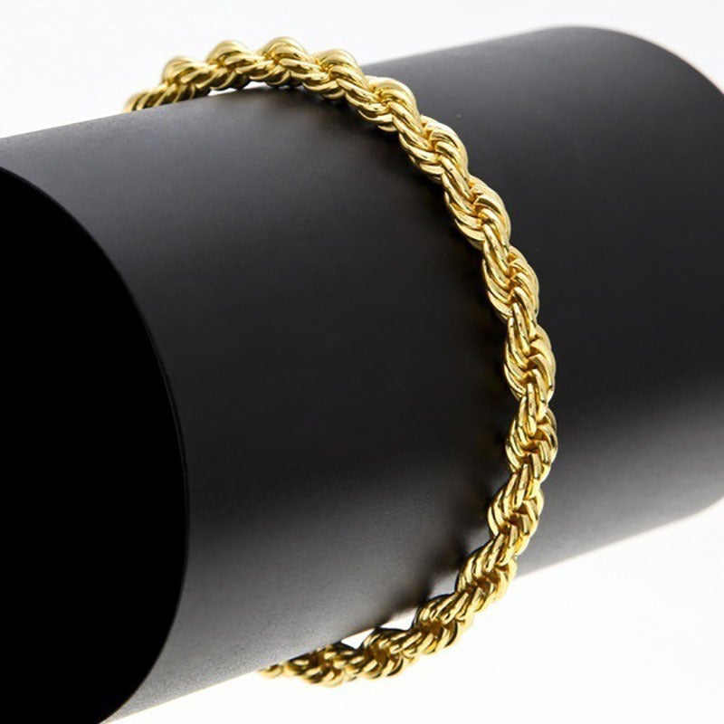 Gold Plated Twisted Chain Necklace 3mm Unisex Jewelry for Couples - Image 4
