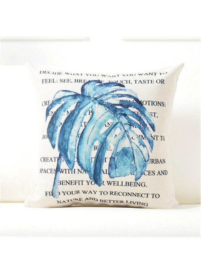 AEROHAVEN Polyester Premium Set Of 5 Nature Digital Printed Hand Stitched Throw Pillow/Cushion Covers - Cc229 - (16 X 16 Inch), Blue - Image 4