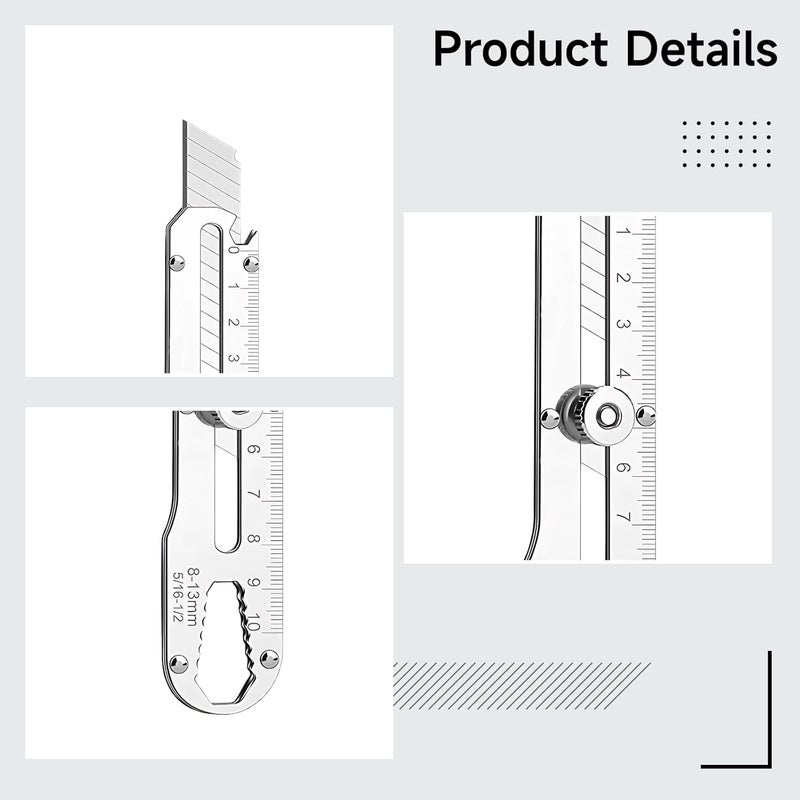 5 Pcs Utility Knife Set, 10-in-1 Multi-Function Box Cutter, 20 Sk5 Blades, 5.5 in - Image 2