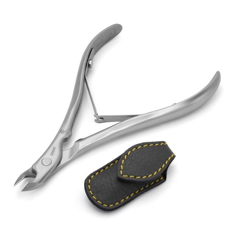 GERMANIKURE Standard Professional Cuticle Trimmer 12 Half Jaw Nipper Ethically Made in Germany FINOX Stainless Steel Sharp Cuticle Remover in Leather Case Manicure Tool r175 5mm