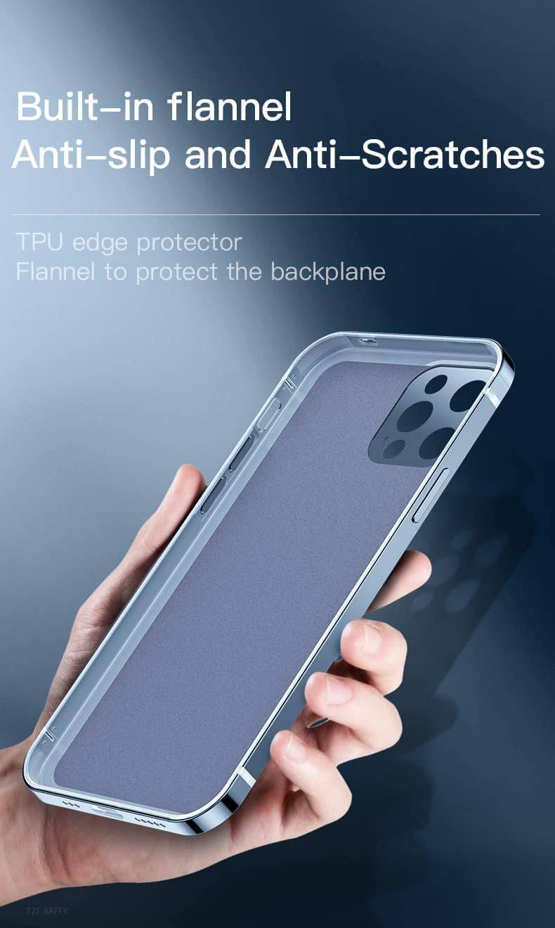 كلاراكو غطاء حماية غير لامع بإطار من الفولاذ المقاوم للصدأ باللون الأزرق لهاتف iPhone 13/13 Pro/13 Pro Max/12/12 Pro/12 Pro Max (أسود B، لهاتف iPhone 13 Pro) - Image 5