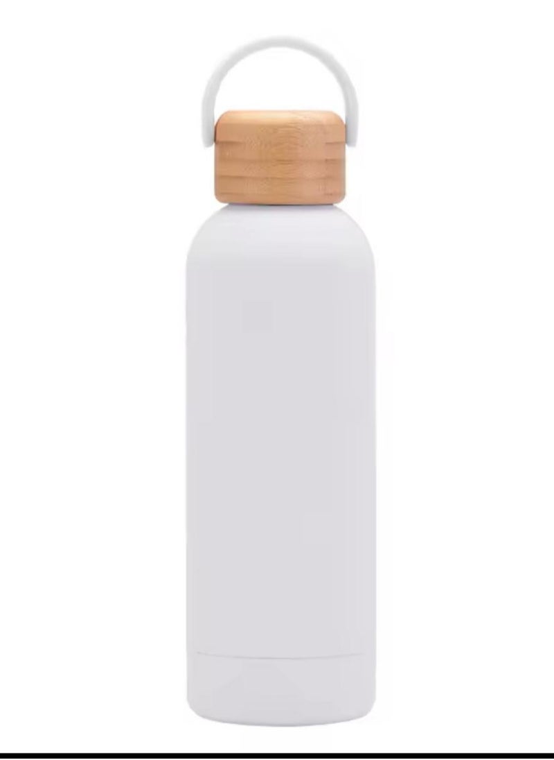 Generic - Stainless Steel Thermos Water Bottle, 500ml Water Bottle, Stylish, Lightweight, Direct Drinking, Wooden Lid, Cute, Milk Bottle, Leak Proof, For Gyms, Girls, Children, Boys, School, Insulated - Image 1