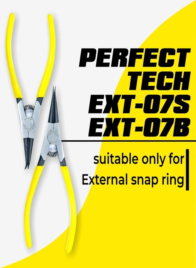 PERFECT TECH External Sanp Ring Plier Combo Set(EXT-07S & EXT-07B)/ Heavy Duty External Circlip Plier Set| Precision Spring Loaded Pliers Set for Snap Ring Removing(Size-7 Inches/175MM) - Image 2