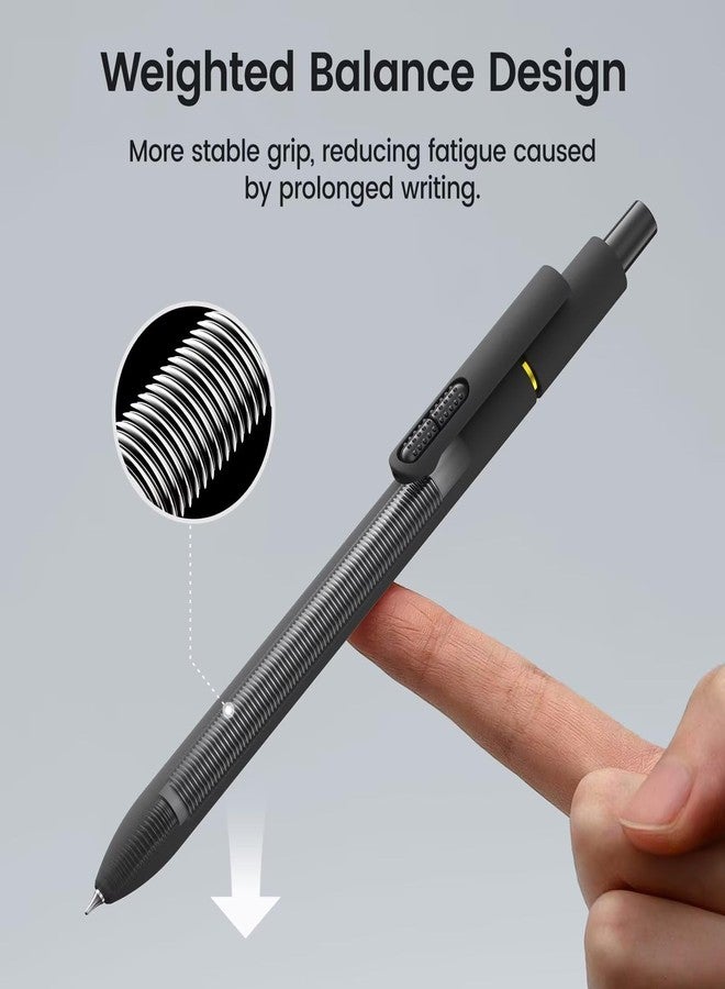 JIMMIDDA 8Pcs Black Gel Pens - 0.7mm Medium Point Black Ink Pens | Smooth Writing - Quick Drying Retractable Pen for Men Women (Classic - 8Pcs) - Image 5