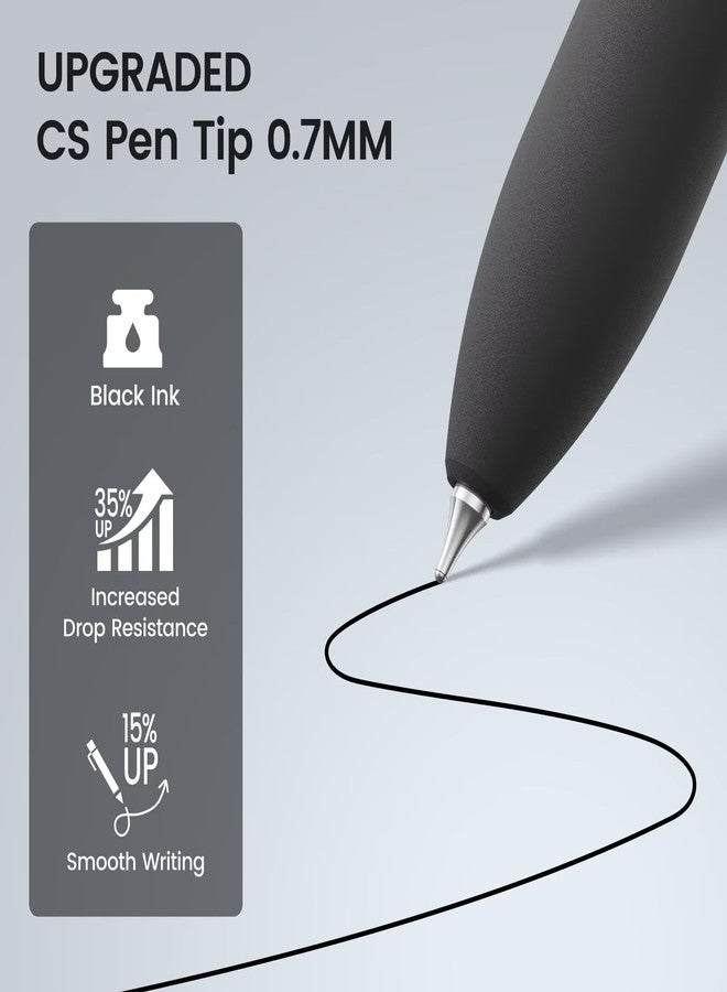 JIMMIDDA 8Pcs Black Gel Pens - 0.7mm Medium Point Black Ink Pens | Smooth Writing - Quick Drying Retractable Pen for Men Women (Classic - 8Pcs) - Image 3