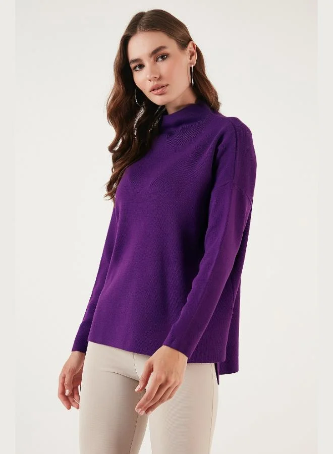 Lela Lela Cotton Long Back Standing Collar 2-Pack Knitwear Sweater Women's SWEATER 4615002S2