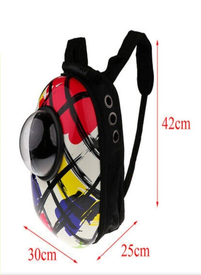 Petlicious & More Pet Carrier for Dog Cat Astronaut Capsule Breathable Travel Space for Cats Small Dogs & Petite Animals (Multi-Print) - Image 4