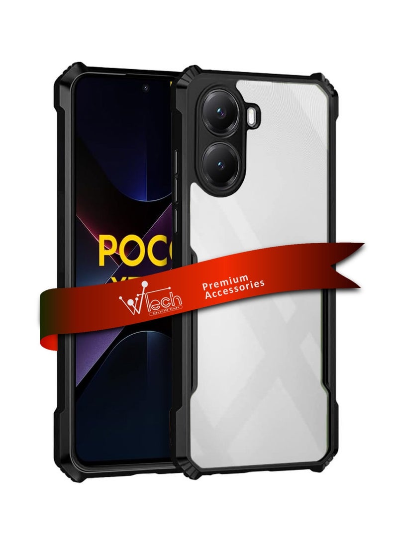 Wtech - Xiaomi Poco X7 Pro 5G 2025 Hybrid TPU Silicone with Raised Armour Bumpers Slim Case Cover - Black - Image 1