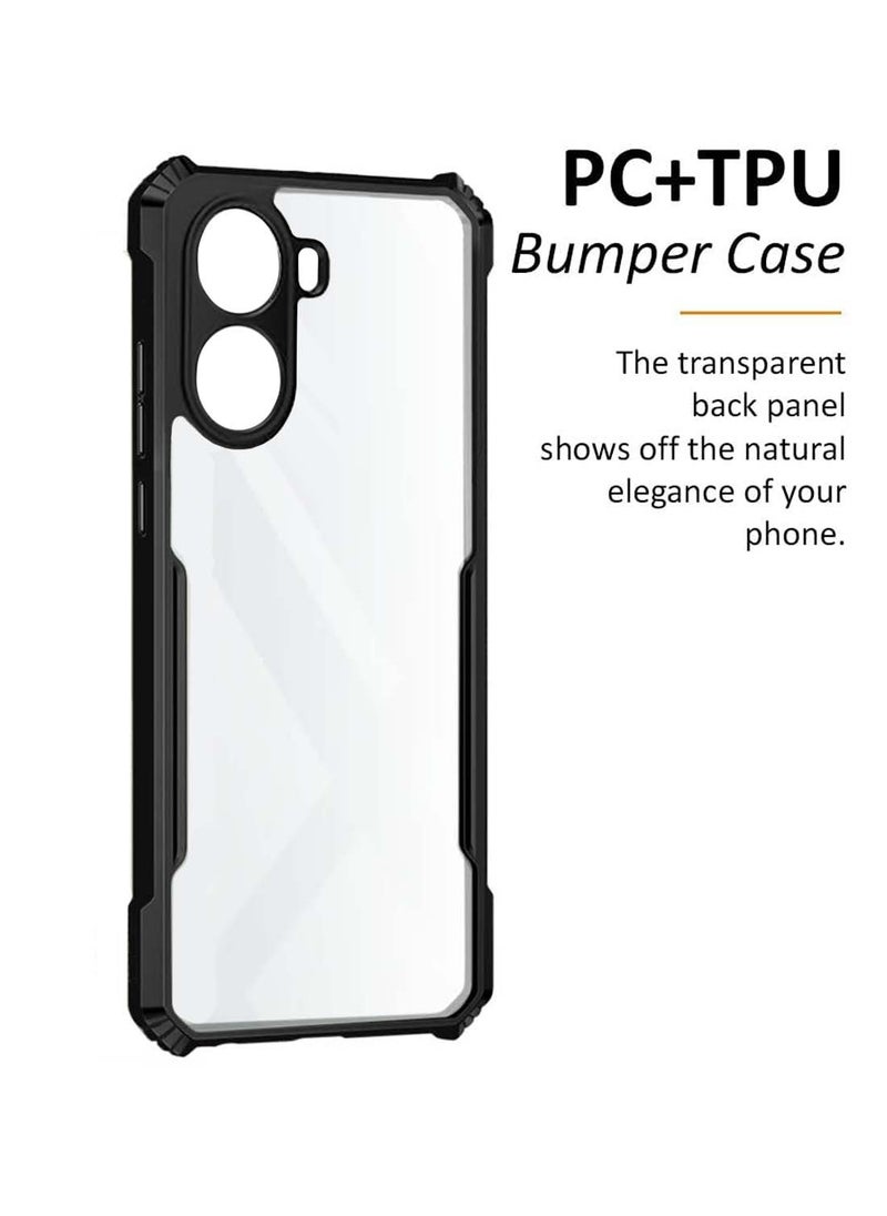 Wtech - Xiaomi Poco X7 Pro 5G 2025 Hybrid TPU Silicone with Raised Armour Bumpers Slim Case Cover - Black - Image 1