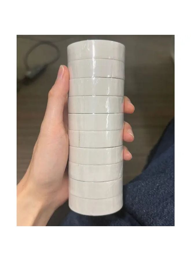 10 Rolls White Electrical Tape High Temperature Durable Insulation Heat Resistant - Image 1