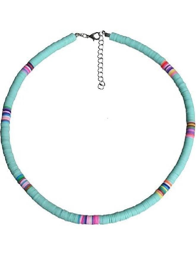 قلادة من الخرز على شكل قرص ملون خفيف الوزن للنساء والرجال مجوهرات للعطلات والصيف والشاطئ - Image 1