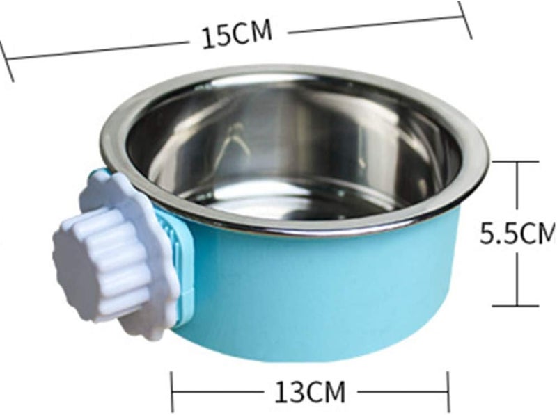 Clover 2-in-one dog water bowl cage, crate type water bowl, stainless steel pet hanging bowl, puppy crate water bowl water dispenser, used for cats and dogs and other small animals (small) - Image 3