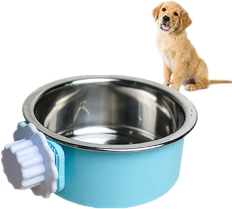 Clover 2-in-one dog water bowl cage, crate type water bowl, stainless steel pet hanging bowl, puppy crate water bowl water dispenser, used for cats and dogs and other small animals (small) - Image 1