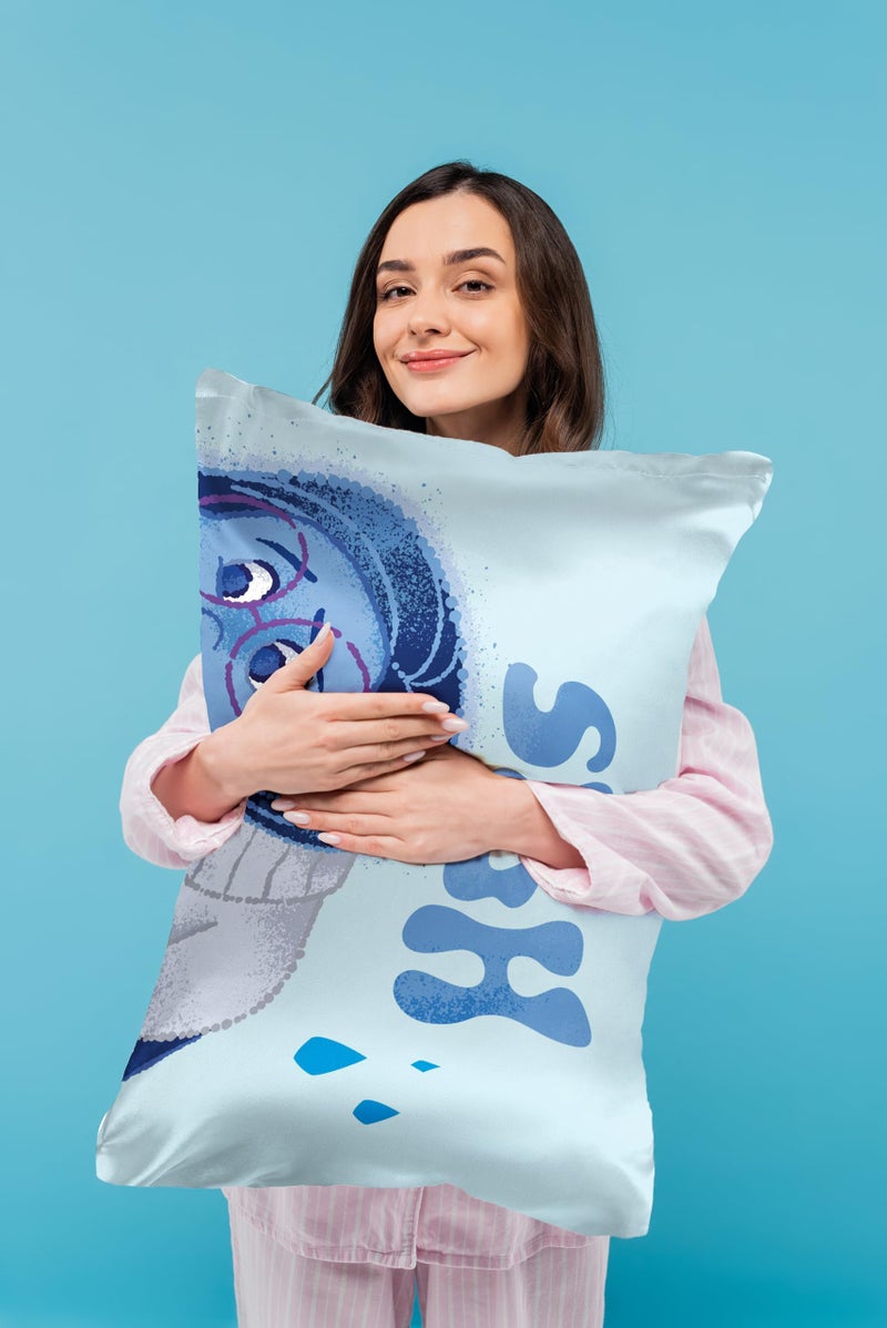Jay Franco Disney Pixar Inside Out Sadness Satin Pillowcase - Standard Size 20x30 Inch Silky Soft Blue Premium Pillow Cover - Image 2
