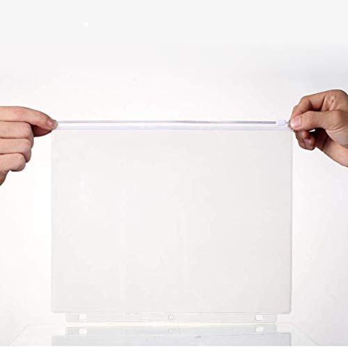 YoeeJob 3 Holes Clear PVC Zipper Binder Pocket Insert Pages Letter Size, 8 1/2" x 11 Loose Leaf Binder Filing Storage Bags 15 Per Pack - Image 4