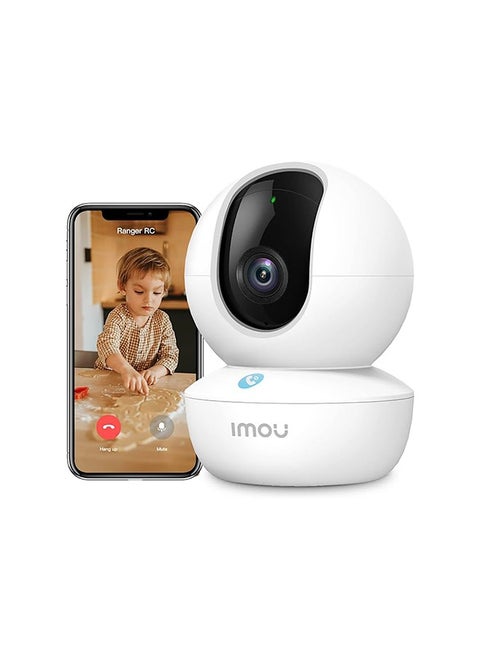WiFi Security Camera Indoor 2K (3MP) 360° Camera Connected Smartphone One-Touch Call, Human Detection