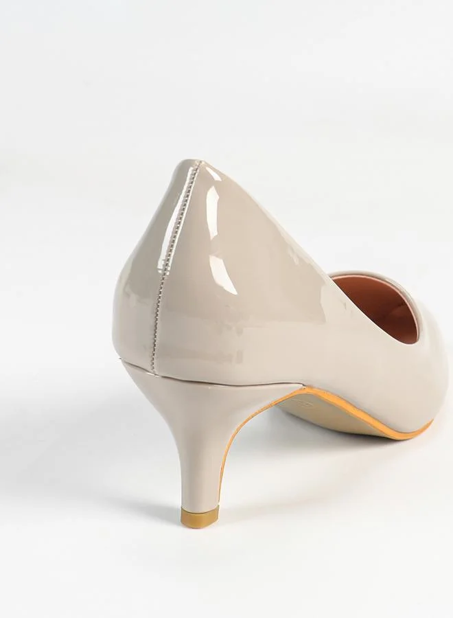 Sneak-a-Peek Pointed Toe Kitten Heels Pumps by Styli