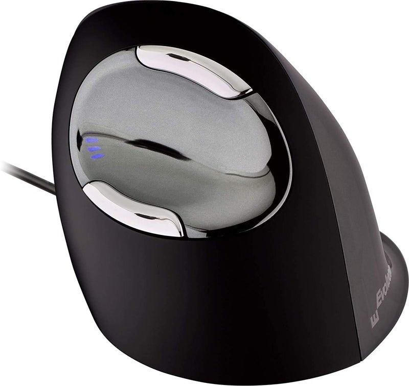 Evoluent Vertical Mouse D Medium (VMDM) - Ergonomic Wired Mouse for Laptop and PC with Jestik Microfiber Cloth - Image 2