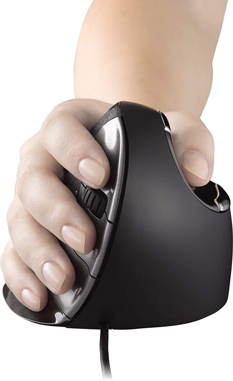 Evoluent Vertical Mouse D Medium (VMDM) - Ergonomic Wired Mouse for Laptop and PC with Jestik Microfiber Cloth - Image 4