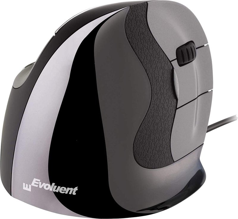 Evoluent Vertical Mouse D Medium (VMDM) - Ergonomic Wired Mouse for Laptop and PC with Jestik Microfiber Cloth - Image 5