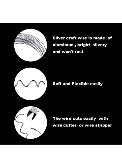 SKALA Skala 65 Feet Silver Aluminum Wire 3 mm Thickness Bendable Metal Craft Wire for Making Dolls Skeleton DIY Crafts Very Flexible To Use 20 Meters  - Image 4
