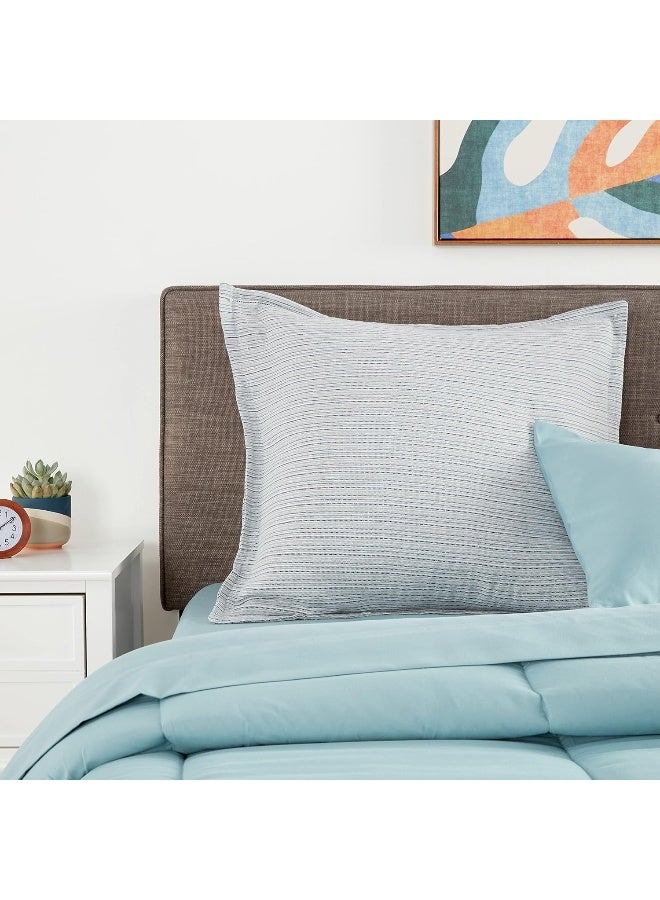 TOMMY Bahama Tommy Bahama Euro Sham Cotton Bedding with Envelope Closure, Cozy Home Decor, 1 Count (Pack of 1), Blue  - Image 5