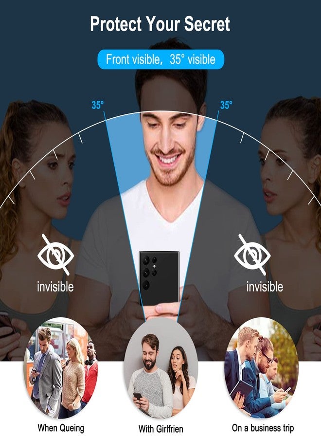 YWXTW [عبوة 2] واقي شاشة خصوصية لجهاز Galaxy S22 Ultra، زجاج مقسى مضاد للتجسس بصلابة 9H لجهاز Samsung Galaxy S22 Ultra 6.8 بوصة، حواف منحنية 3D سهل التركيب 【لا يدعم فتح بصمة الإصبع】 - Image 2