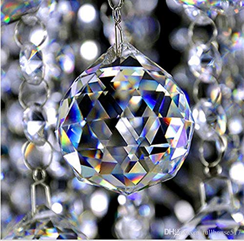 CRYSTA WORLD Crystal Prism Suncatcher Size 30 mm White Beaded Glass Art Hanging Crystal Sun Catcher Prism Ball for Christmas Tree Decoration and Car Pendants (White) - Image 5