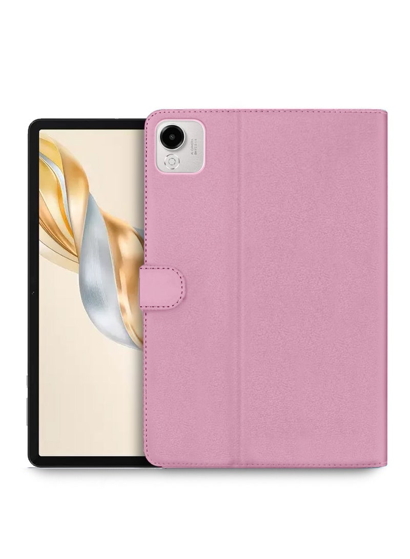 OMAKER Honor Pad X9a 11.5 4G 2025 PU Leather Magnetic Closure Flip Case Cover (TCFPSR) - Light Pink - Image 1
