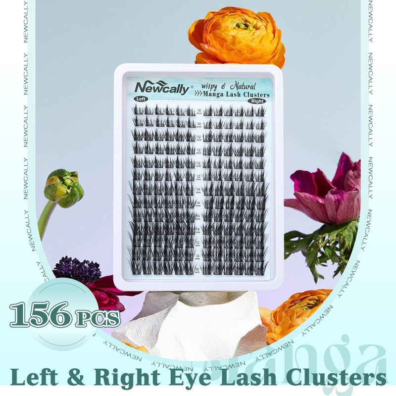 Newcally Wispy Lash Clusters Natural DIY Lash Extension Manga Spiky Cluster Eyelash Extension CD-curly Eyelash Clusters 10-16MM Individual Lashes Cat Eye Look by Newcally - Image 2