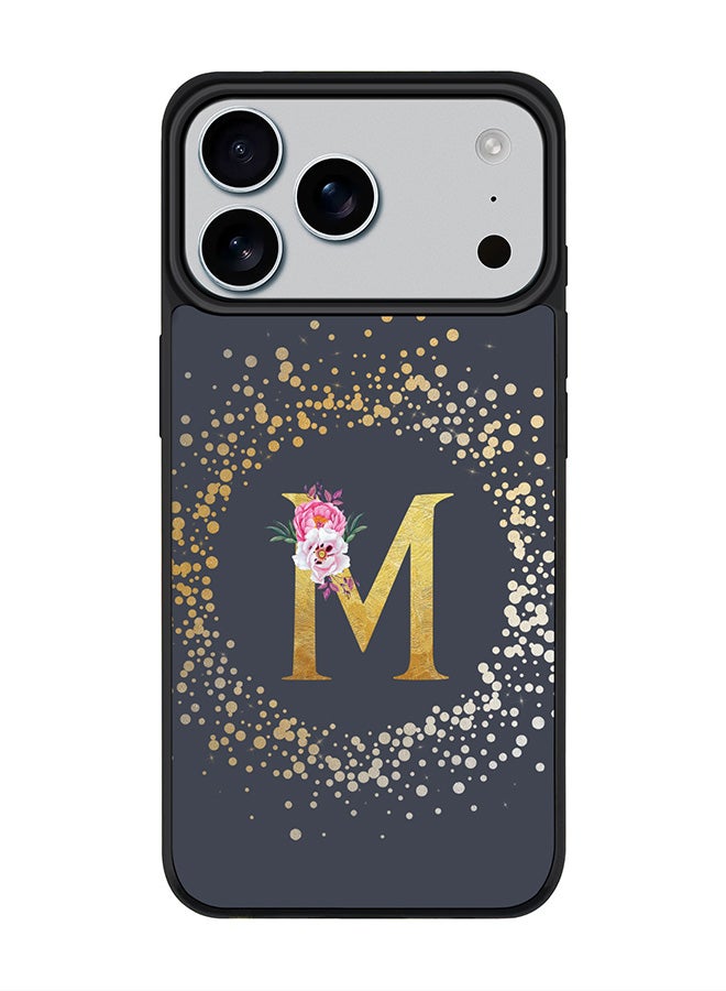 Stylizedd iPhone 17 Pro Max Case, [Compatible with MagSafe] Slim Magnetic cover Phone Case iPhone 17 Pro Max -Custom Monogram Floral - M  (Grey ) - Image 1