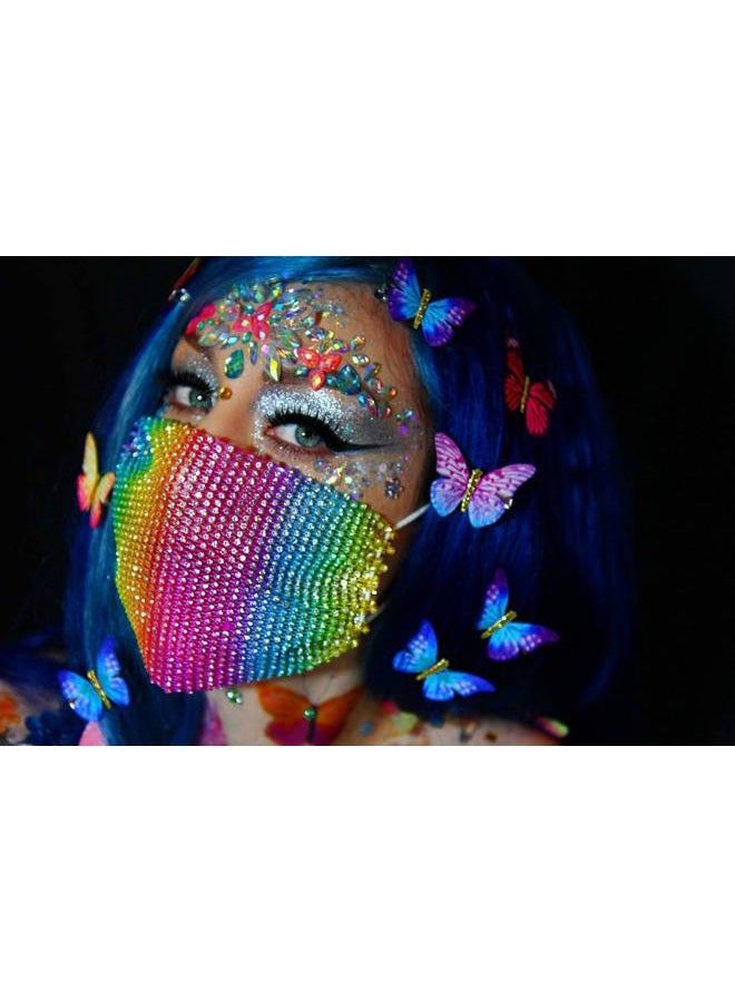 Neva Nude Night Walker Jewel Face Crystal Sticker - Gems for Carnivals, Halloween, Festivals, Raves, & Parties Medical Grade Adhesive, Waterproof, & Sweatproof Made in USA - Image 4
