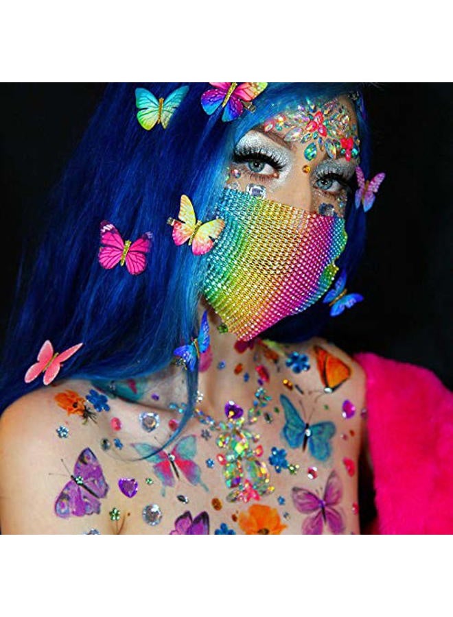 Neva Nude Night Walker Jewel Face Crystal Sticker - Gems for Carnivals, Halloween, Festivals, Raves, & Parties Medical Grade Adhesive, Waterproof, & Sweatproof Made in USA - Image 5
