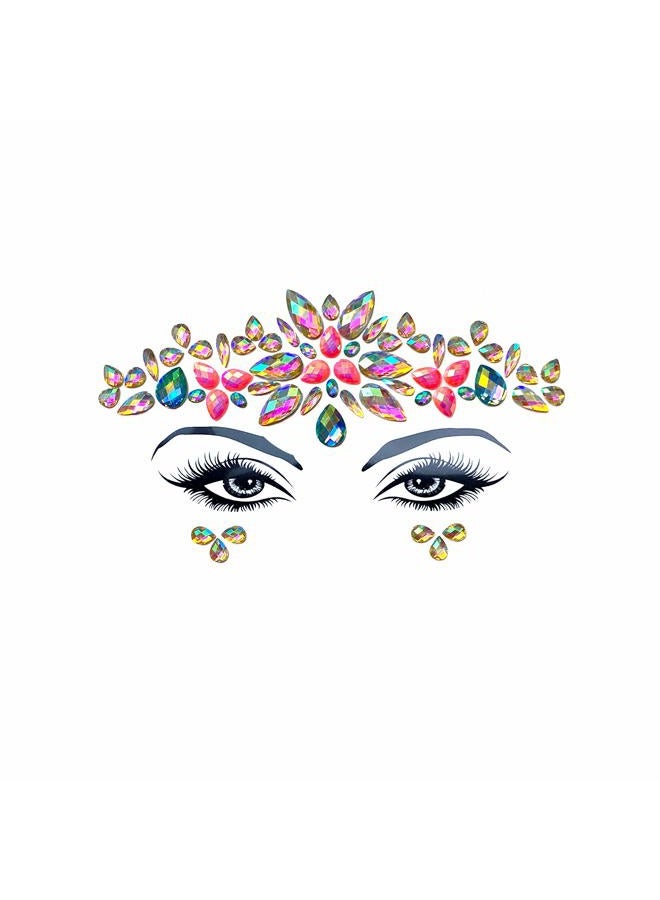 Neva Nude Night Walker Jewel Face Crystal Sticker - Gems for Carnivals, Halloween, Festivals, Raves, & Parties Medical Grade Adhesive, Waterproof, & Sweatproof Made in USA - Image 1