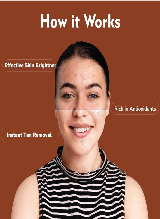 Dermistry 1% Kojic Acid Mulberry Ext Resorcinol Instant D De Tan Dark Spots Remover Skin Glow Pigmentation Removal Lightening Brightening Face Pack Mask For Men Women (Pack of 2) - Image 4