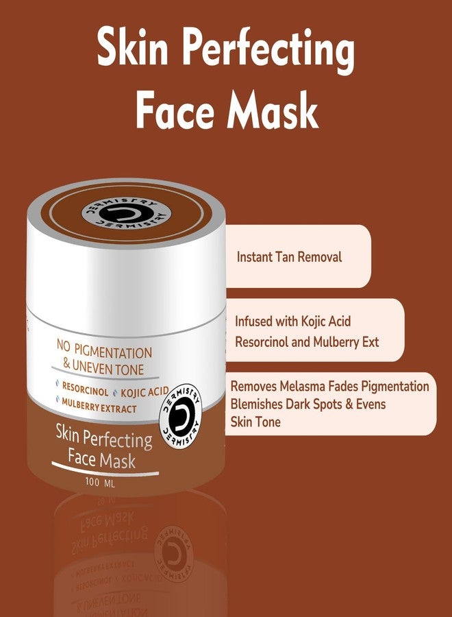 Dermistry 1% Kojic Acid Mulberry Ext Resorcinol Instant D De Tan Dark Spots Remover Skin Glow Pigmentation Removal Lightening Brightening Face Pack Mask For Men Women (Pack of 2) - Image 2