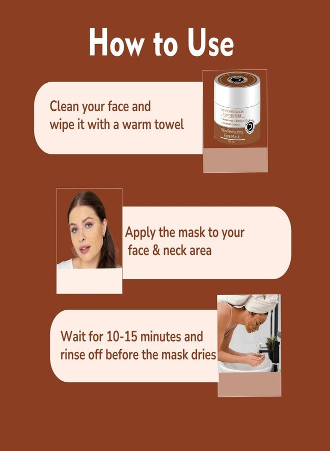 Dermistry 1% Kojic Acid Mulberry Ext Resorcinol Instant D De Tan Dark Spots Remover Skin Glow Pigmentation Removal Lightening Brightening Face Pack Mask For Men Women (Pack of 2) - Image 5