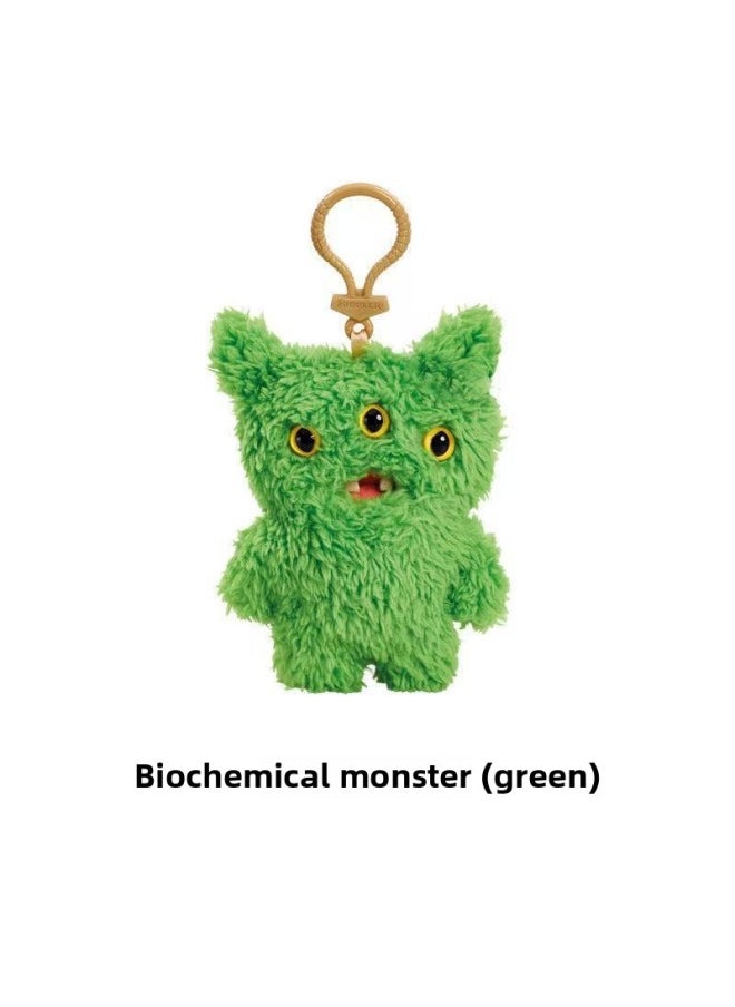 Key Pendant Genuine Big Teeth Teeth Monster Doll Teeth Treasure Ugly Adorable Monster Funny Plush Support One Generation-Color:Keychain-biotic Monster (green)-Height:About 12cm  - Image 1