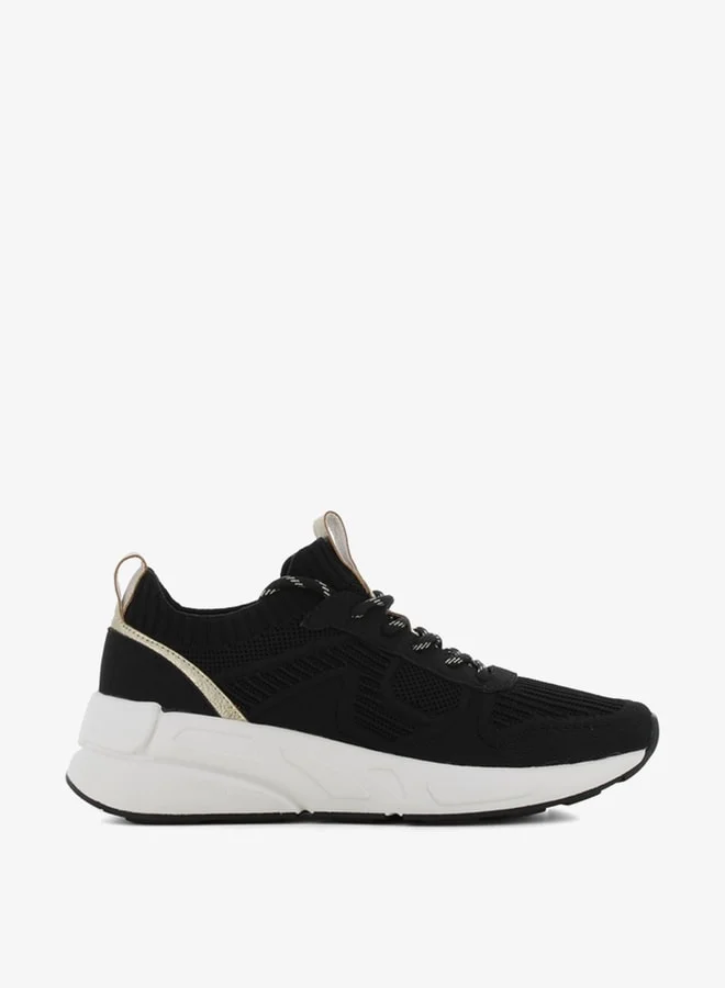 SJ Women's Textured Sports Shoes with Lace-Up Closure