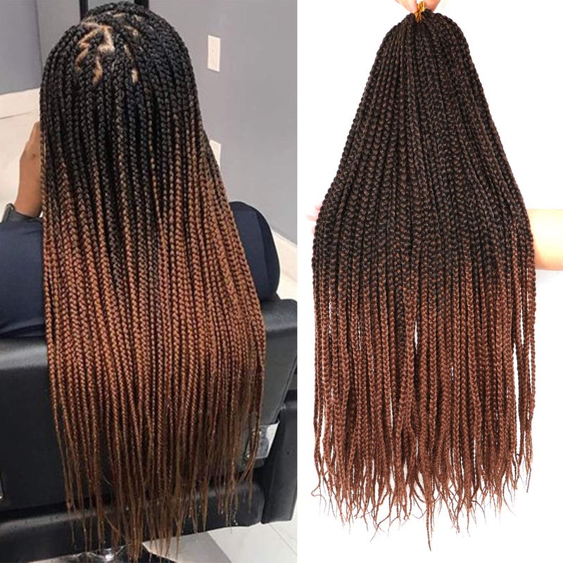 XCHSLB 7 Packs Goddess Box Braids Crochet Hair 22 Inch Prelooped Crochet Box Braids Crochet Hair for Black Women Braiding Hair 22 Inch 7 Packs 1B30