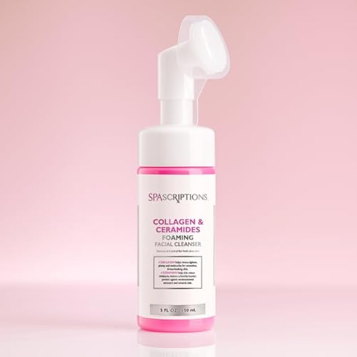 SpaScriptions Collagen & Ceramides Foaming Facial Cleanser, pH Balanced, Non Comedogenic, Paraben Free, For All Skin Types, 5 fl oz / 150 mL - Image 5