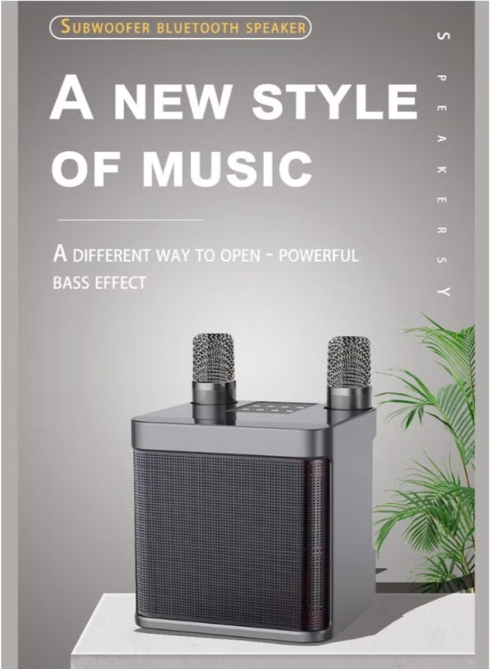 Mini Karaoke Machine Set, Portable Bluetooth Speaker with 2 Wireless Karaoke Microphones,Singing Machine Karaoke System for Kids Adult  - Image 1