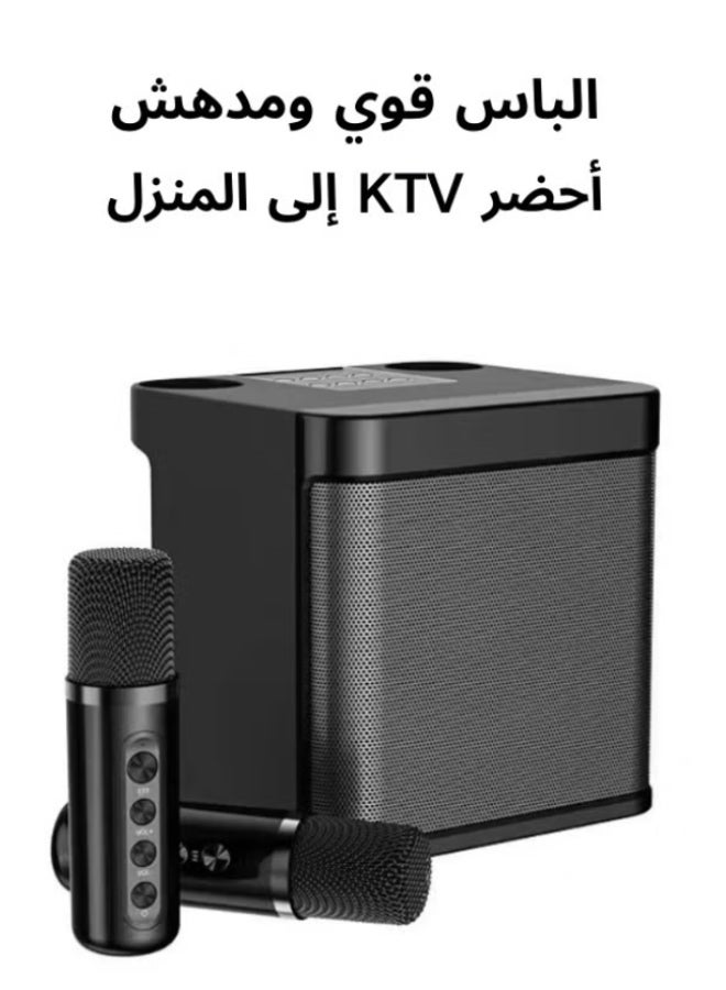 Mini Karaoke Machine Set, Portable Bluetooth Speaker with 2 Wireless Karaoke Microphones,Singing Machine Karaoke System for Kids Adult  - Image 2