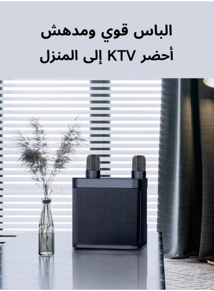 Mini Karaoke Machine Set, Portable Bluetooth Speaker with 2 Wireless Karaoke Microphones,Singing Machine Karaoke System for Kids Adult  - Image 3